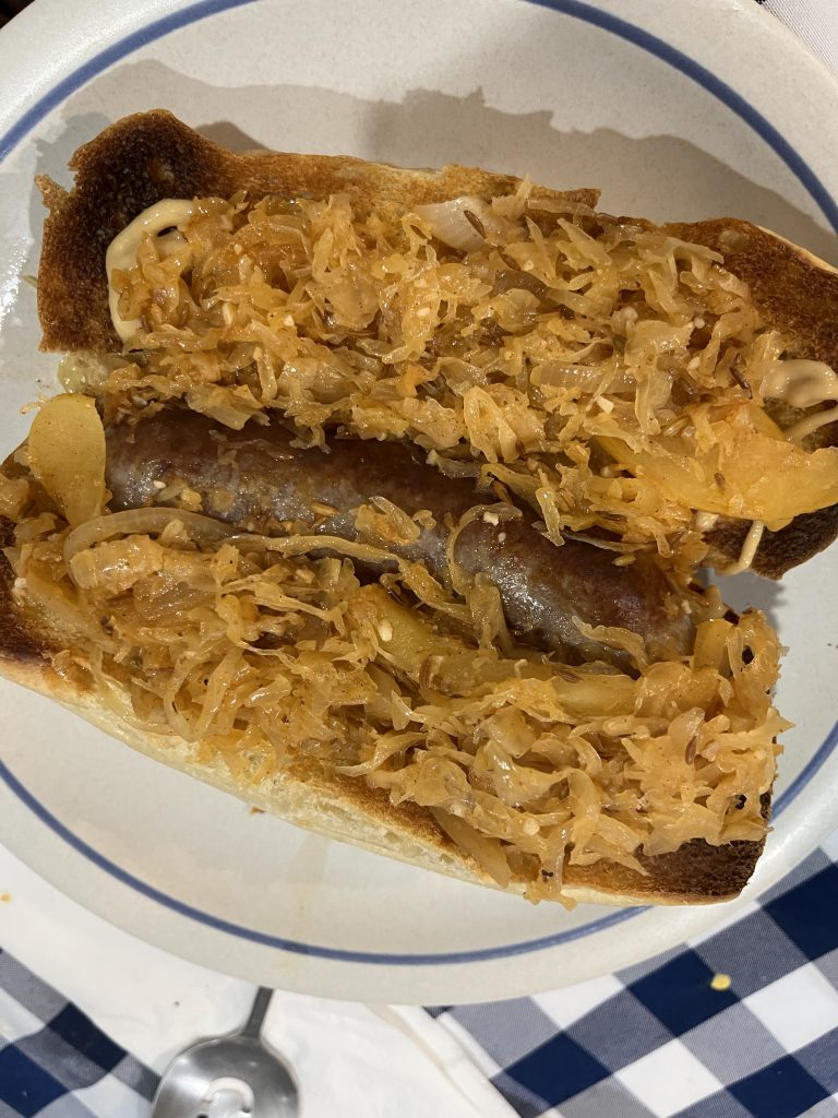 Bratwurst and Sauerkraut