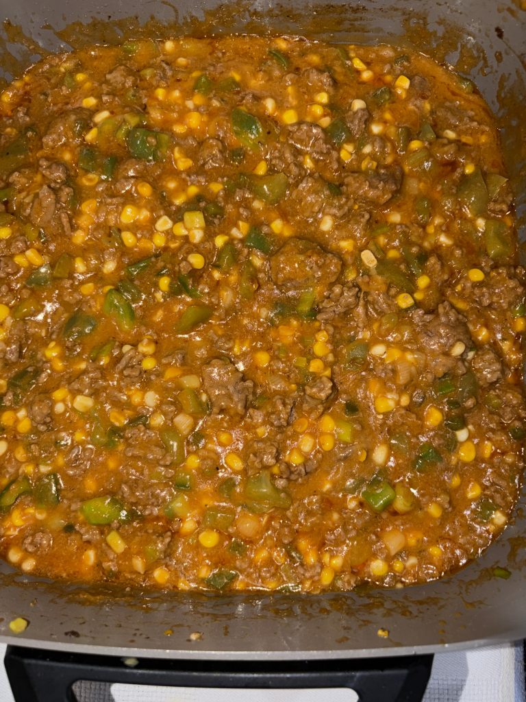 Cheese-corn casserole skillet