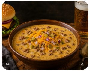 Cheeseburger Beer Soup