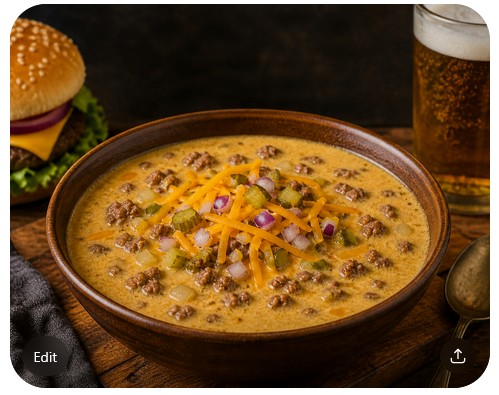 Cheeseburger Beer Soup