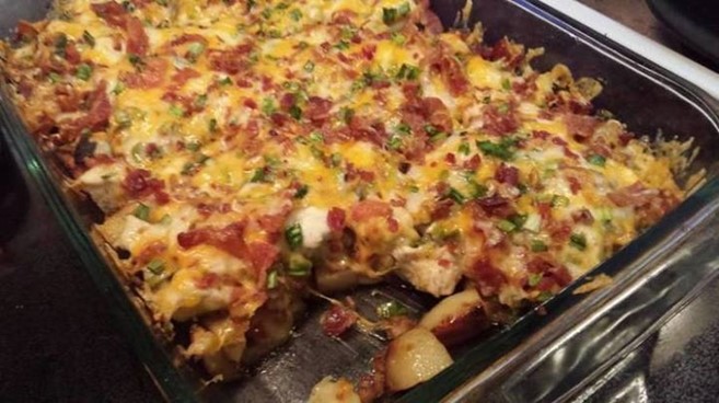 Chicken Bacon Ranch Potato Bake
