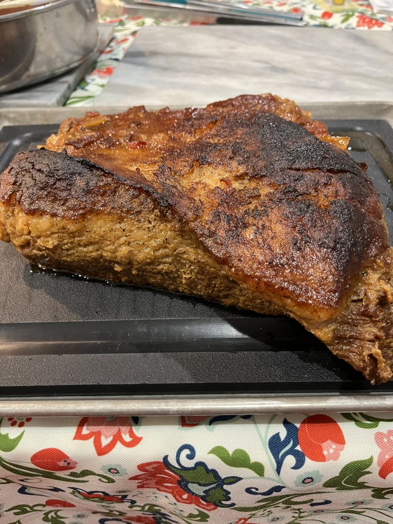 Drunk Brisket with Bacon BBQ Sauce