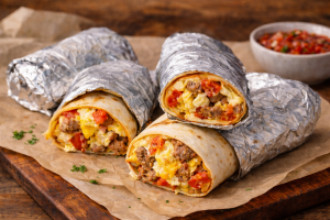 Freezer breakfast burrritos