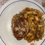 Pork Chops with butternut squash and apples