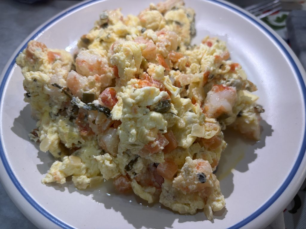 Scrambled Eggs with Shrimp Tex-Mex