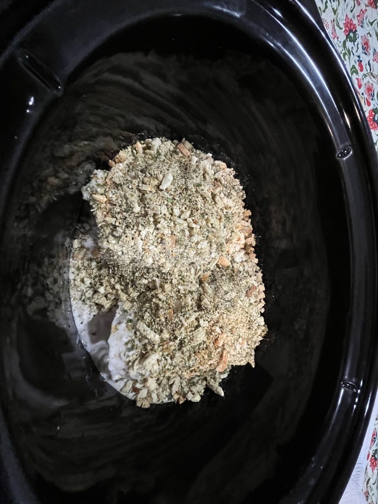 Slow Cooker Cheesy Chicken & Stuffing