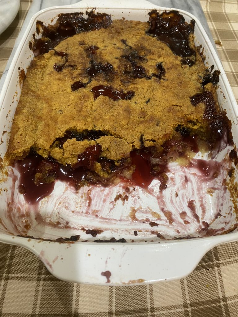 Cherry-Pineapple with Blueberries Dump Cake