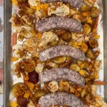 Oktoberfest sheet pan brats raw