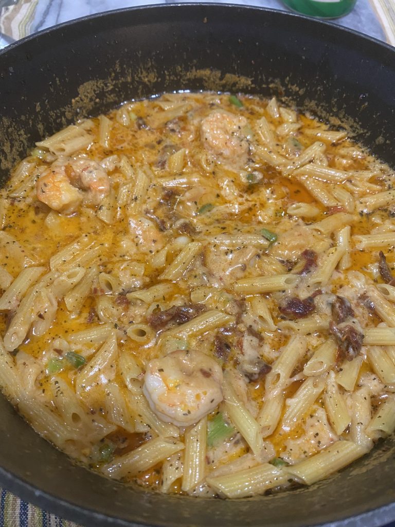 Penne with Shrimp and Herbed Cream Sauce