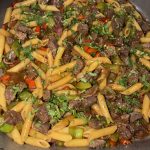 shaking beef with pasta s